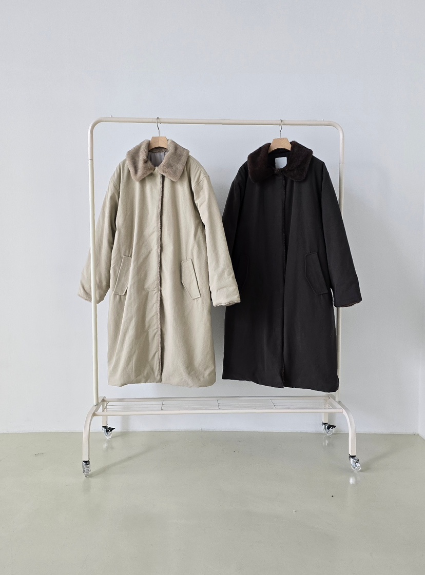 J SHOP東大門㊣直郵女士新款時尚推薦職業25秋冬中長款大衣貂皮J_SHOP中長款大衣