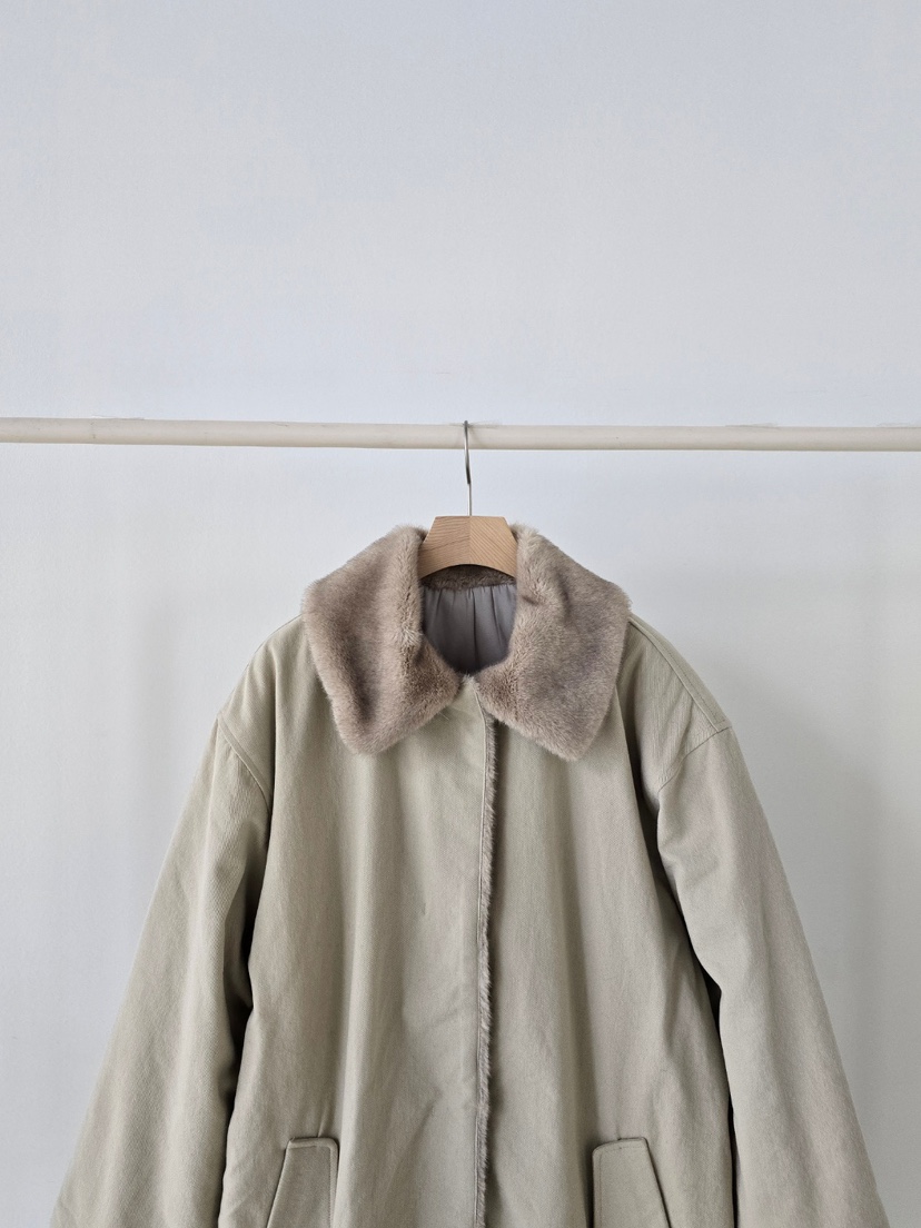 J SHOP東大門㊣直郵女士新款時尚推薦職業25秋冬中長款大衣貂皮J_SHOP中長款大衣