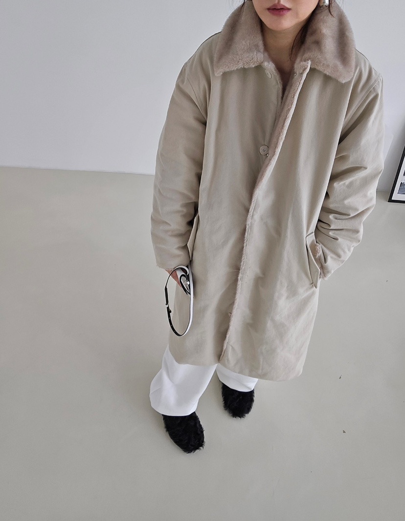 J SHOP東大門㊣直郵女士新款時尚推薦職業25秋冬中長款大衣貂皮J_SHOP中長款大衣