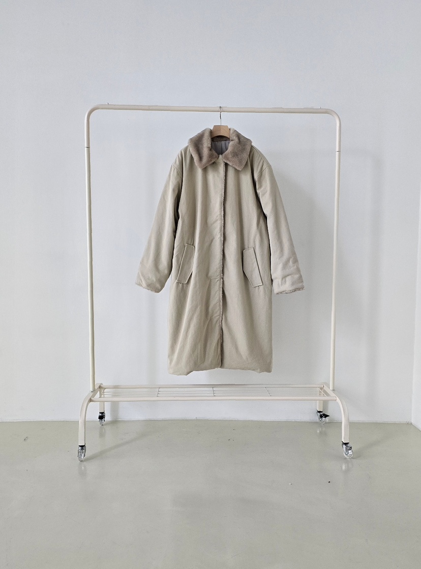 J SHOP東大門㊣直郵女士新款時尚推薦職業25秋冬中長款大衣貂皮J_SHOP中長款大衣圖色1