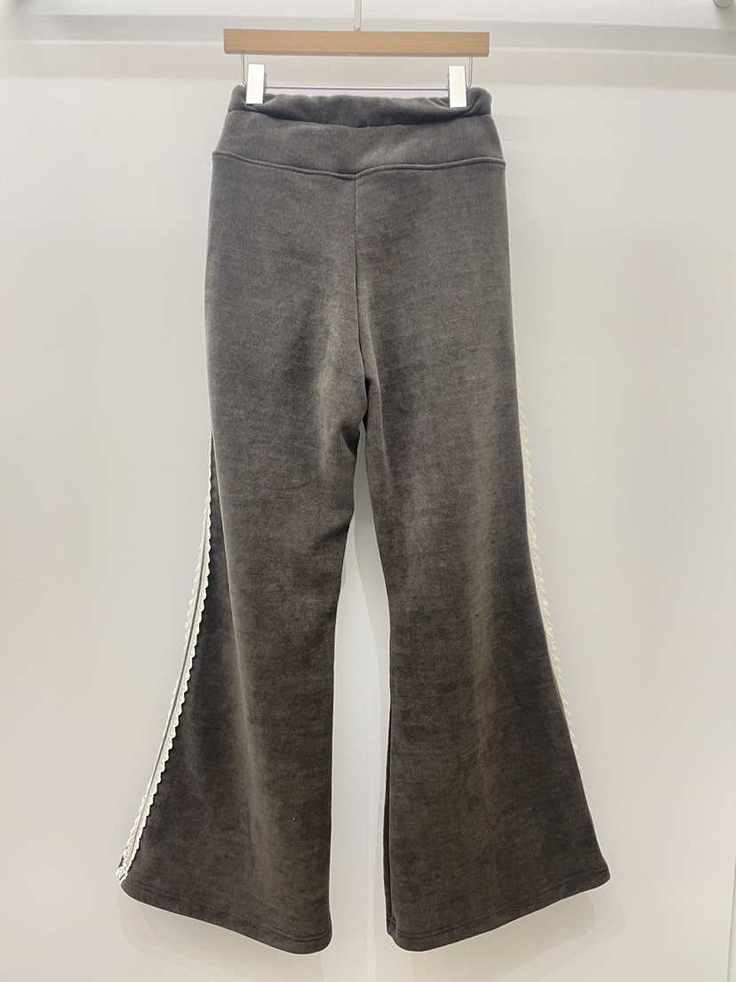 NYLON韓國代購㊣女士新款時尚推薦熱賣25秋冬休閑褲喇叭蕾絲NYLON休閑褲