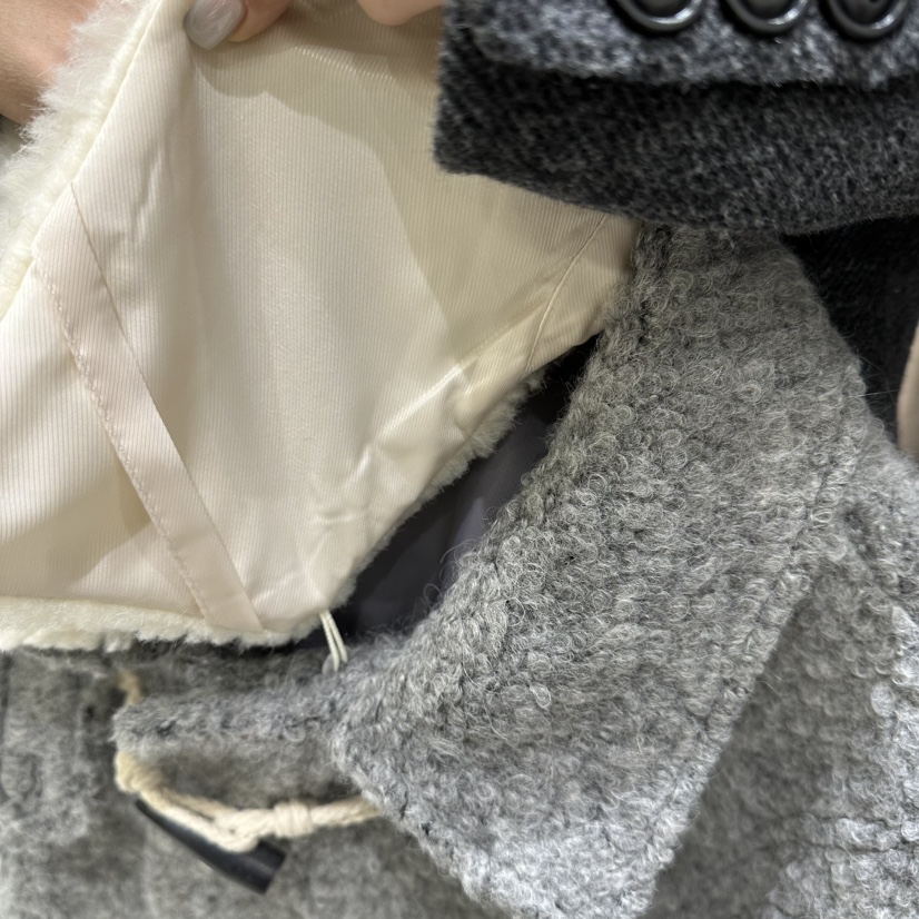 EN.U東大門㊣直郵女裝新品時尚中長款大衣毛領可拆可拆卸羊毛雙層EN.U中長款大衣