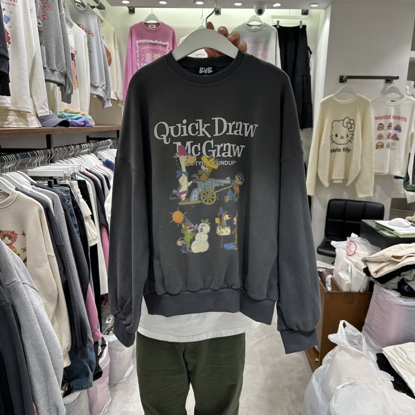 EVE韓國代購㊣女士新品25秋冬推薦職業時尚真品休閑衛衣加絨EVE衛衣圖色3