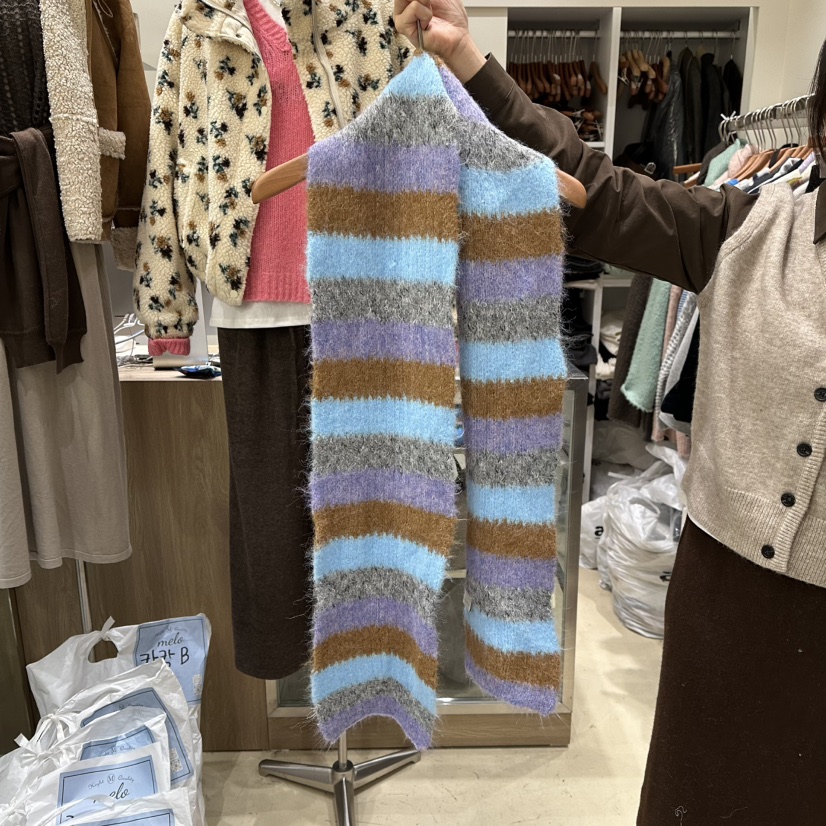 MELO東大門㊣直郵女士新品時尚推薦熱賣25秋冬真品圍巾披肩MELO圍巾/披肩圖色1