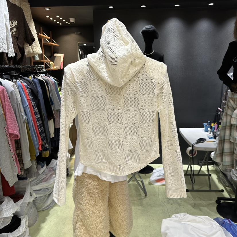 CHAVI東大門㊣代購女士新品休閑時尚真品職業針織衫連帽拉鏈衫CHAVI針織衫