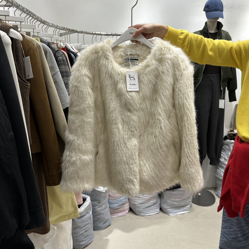 INNI東大門㊣實拍女士新款推薦職業熱賣真品時尚25秋冬短款大衣inni短款大衣圖色2