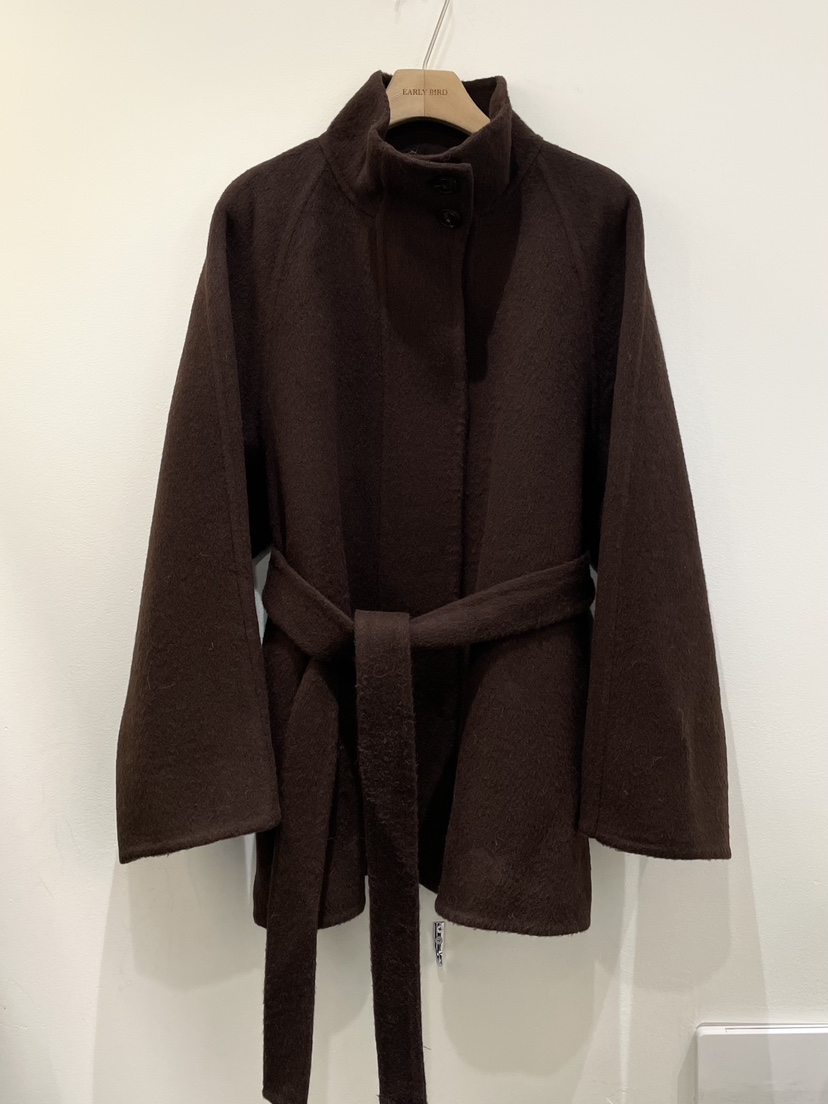 OBSESS韓國代購㊣女士新品休閑人氣25秋冬推薦短款大衣含腰帶OBSESS/EARLY BIRD短款大衣圖色2