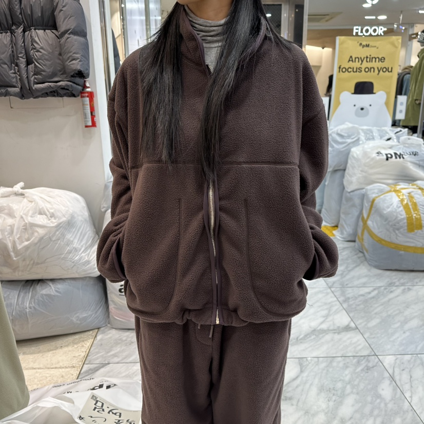 MAJDAN韓國代購㊣女裝新款推薦職業時尚25秋冬夾克抓絨拉鏈MAJDAN夾克圖色3