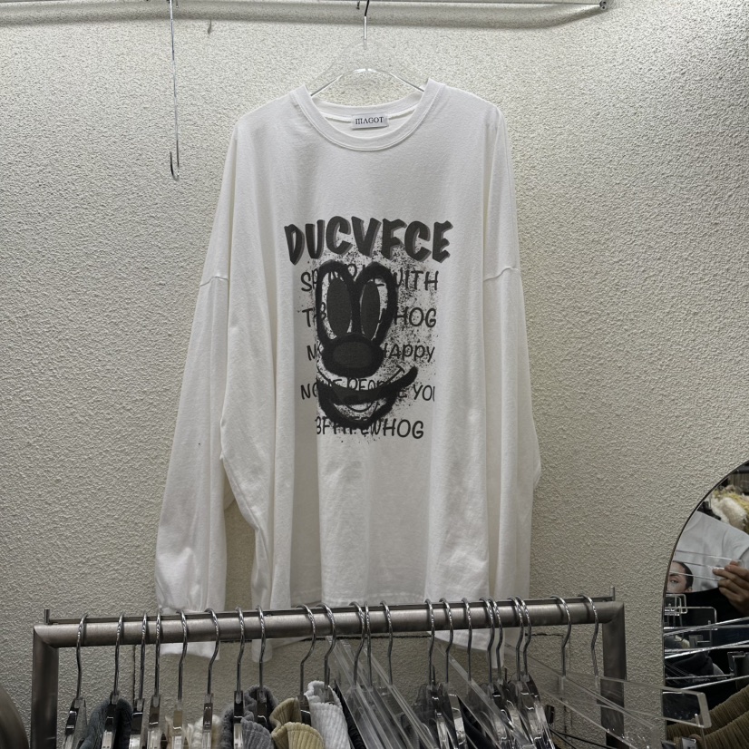 MAGOT東大門㊣代購女裝新款25秋冬休閑真品熱賣推薦長袖T恤IIIΛGOT/MAGOT長袖T恤圖色1