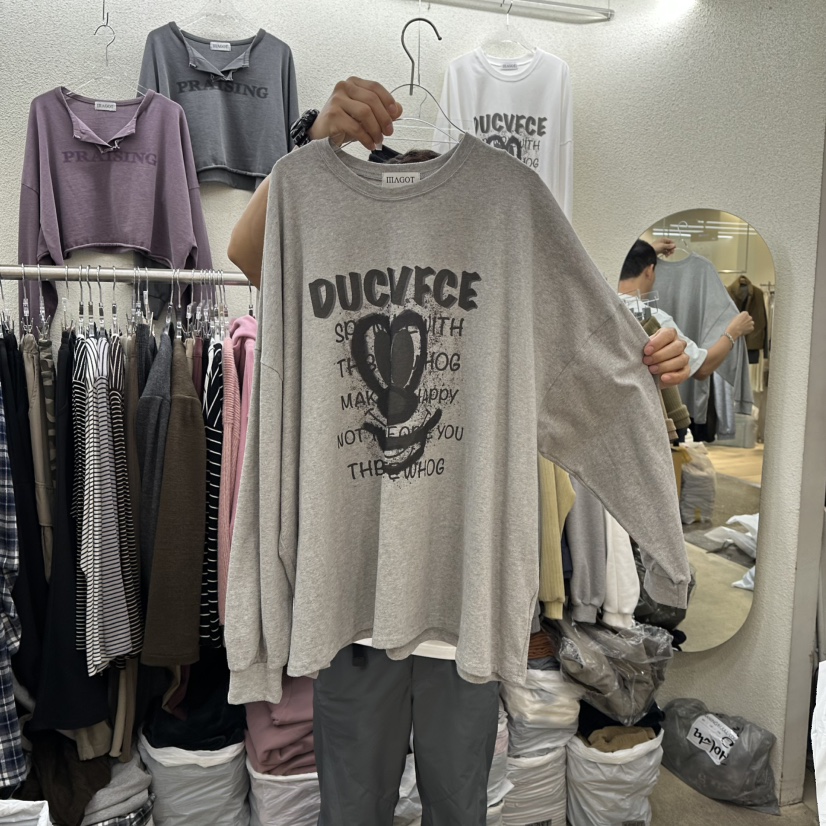 MAGOT東大門㊣代購女裝新款25秋冬休閑真品熱賣推薦長袖T恤IIIΛGOT/MAGOT長袖T恤圖色2