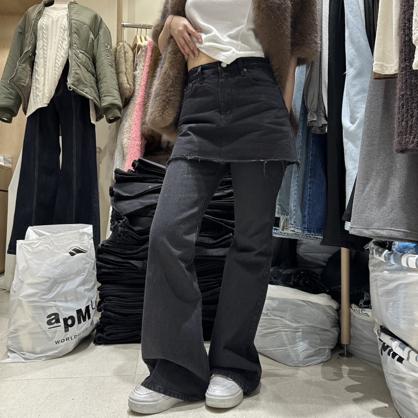 VINTAGE VIBE東大門㊣代購女裝新品推薦熱賣真品時尚裙褲絨VINTAGE VIBE裙褲圖色1