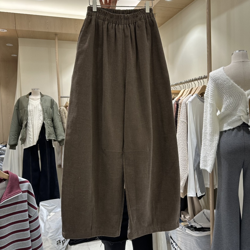 VINTAGE VIBE東大門㊣實拍女裝新款人氣休閑推薦休閑褲拉絨VINTAGE VIBE休閑褲圖色1