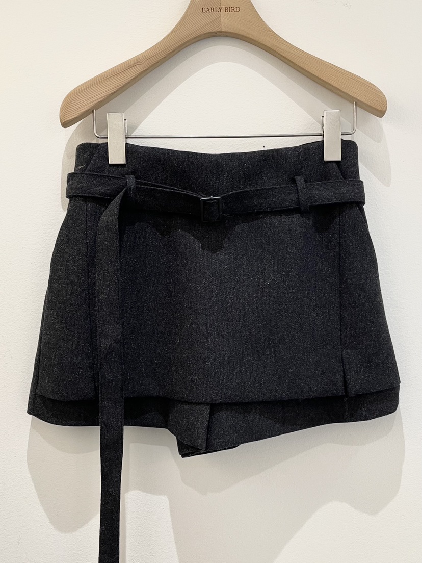 OBSESS韓國直郵㊣女裝新品真品休閑推薦25秋冬熱賣裙褲含腰帶OBSESS/EARLY BIRD裙褲圖色3墨色