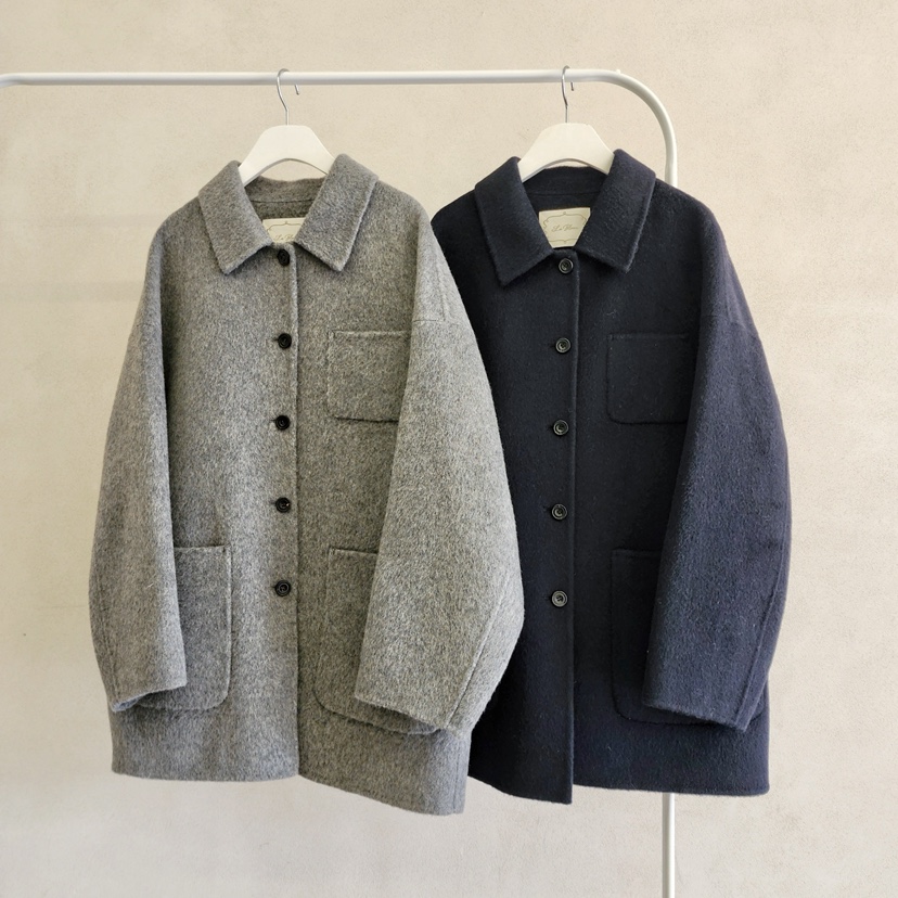 LA BLOOM東大門㊣實拍女裝新款人氣職業短款大衣手工制作羊絨La Bloom短款大衣