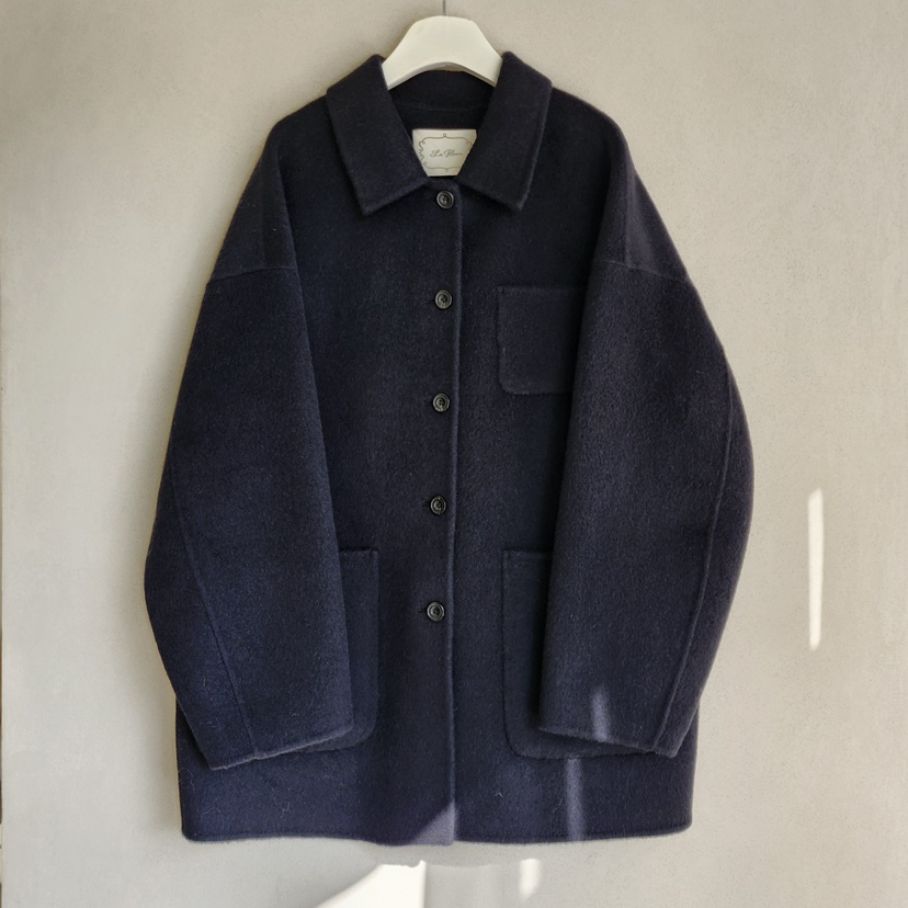 LA BLOOM東大門㊣實拍女裝新款人氣職業短款大衣手工制作羊絨La Bloom短款大衣圖色2