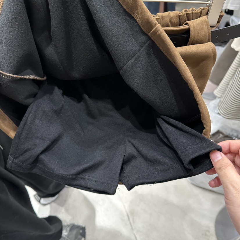 BAIE.38東大門㊣代購女士新款人氣真品25秋冬裙褲含腰帶麂皮BAIE.38裙褲