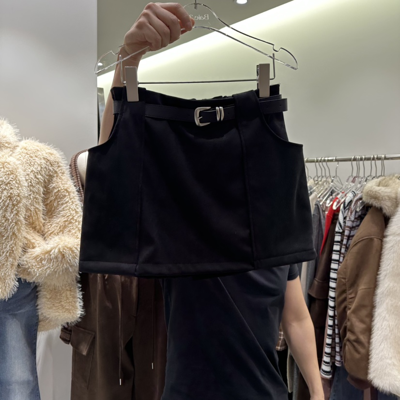 BAIE.38東大門㊣代購女士新款人氣真品25秋冬裙褲含腰帶麂皮BAIE.38裙褲圖色2