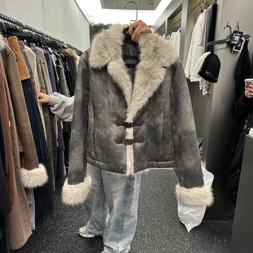 NUEUN東大門㊣實拍女士新款職業真品25秋冬人氣休閑短款大衣NUEUN/SEEOT短款大衣圖色2