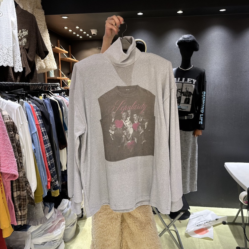 CHAVI韓國代購㊣女裝新品熱賣推薦人氣25秋冬休閑職業長袖T恤CHAVI長袖T恤圖色1