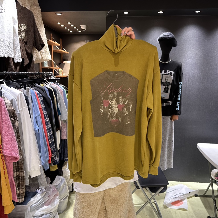 CHAVI韓國代購㊣女裝新品熱賣推薦人氣25秋冬休閑職業長袖T恤CHAVI長袖T恤圖色2