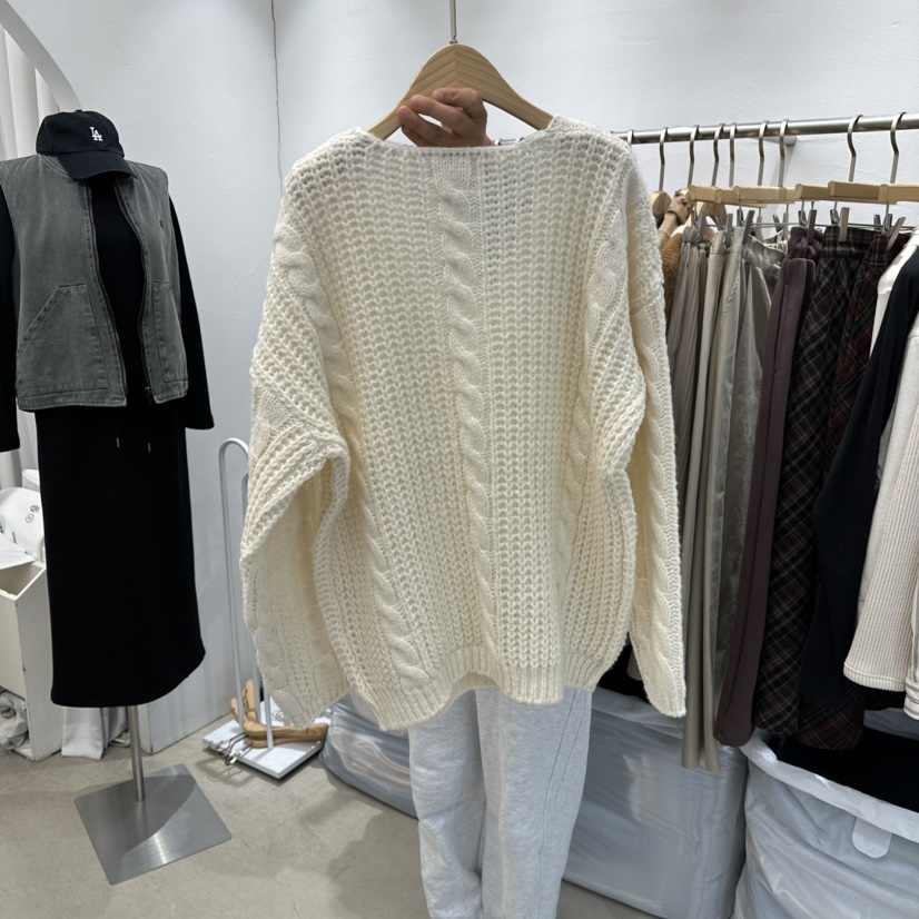 GOLDEN MARKET東大門㊣代購女士新品熱賣推薦25秋冬針織衫V領GOLDEN MARKET針織衫