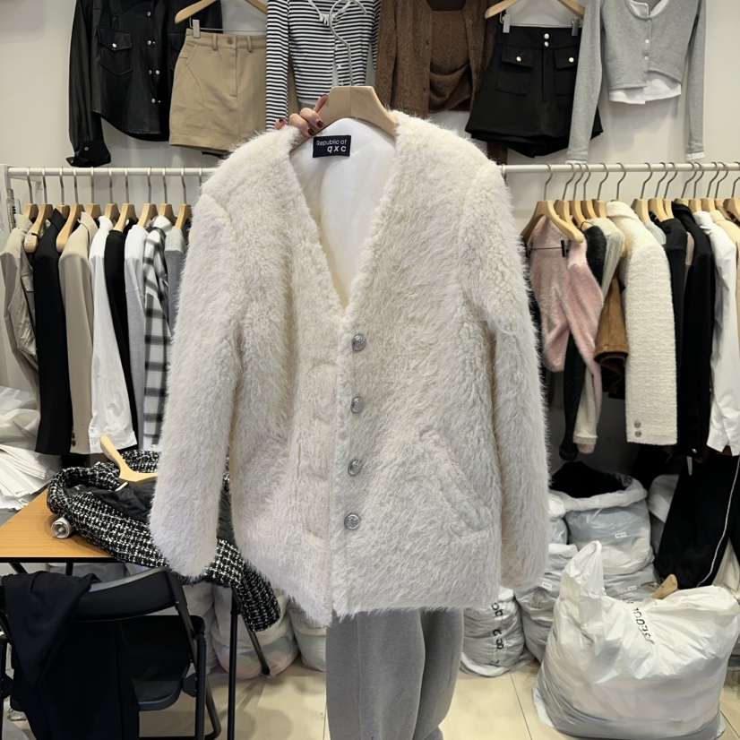 Q C韓國直郵㊣女裝新款職業人氣真品推薦休閑25秋冬短款大衣Republlc of qc短款大衣圖色1