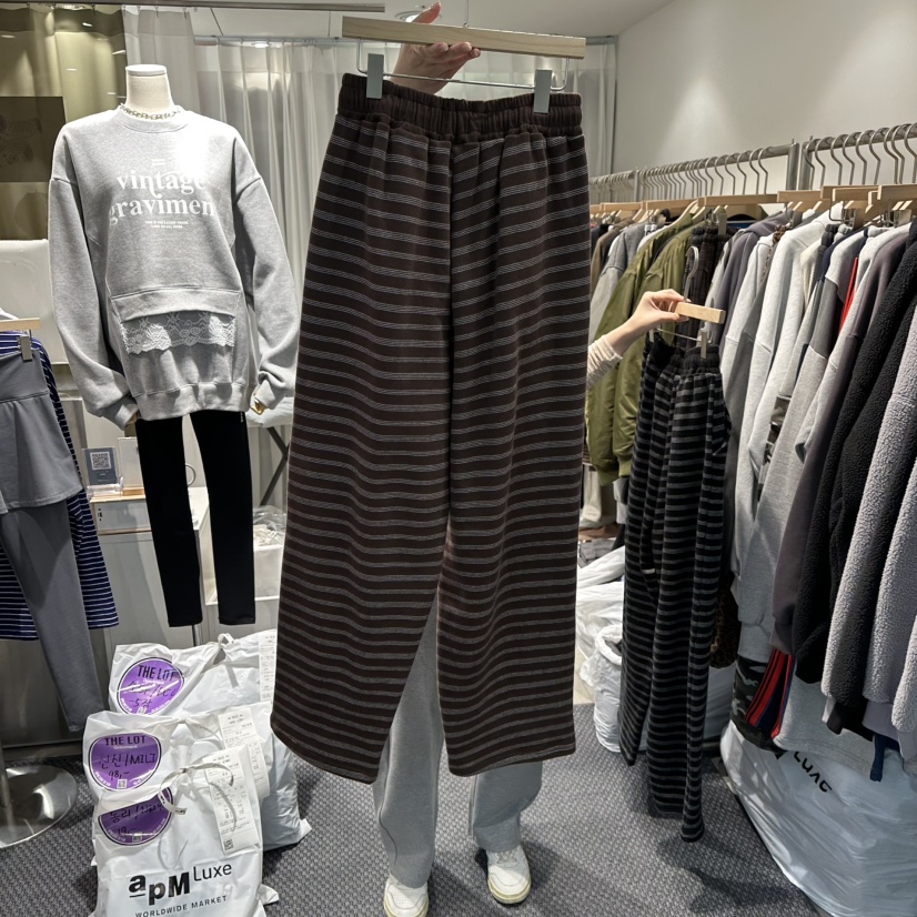 THE LOT東大門㊣代購女士新款真品25秋冬人氣休閑休閑褲加絨THE LOT/	LOT休閑褲