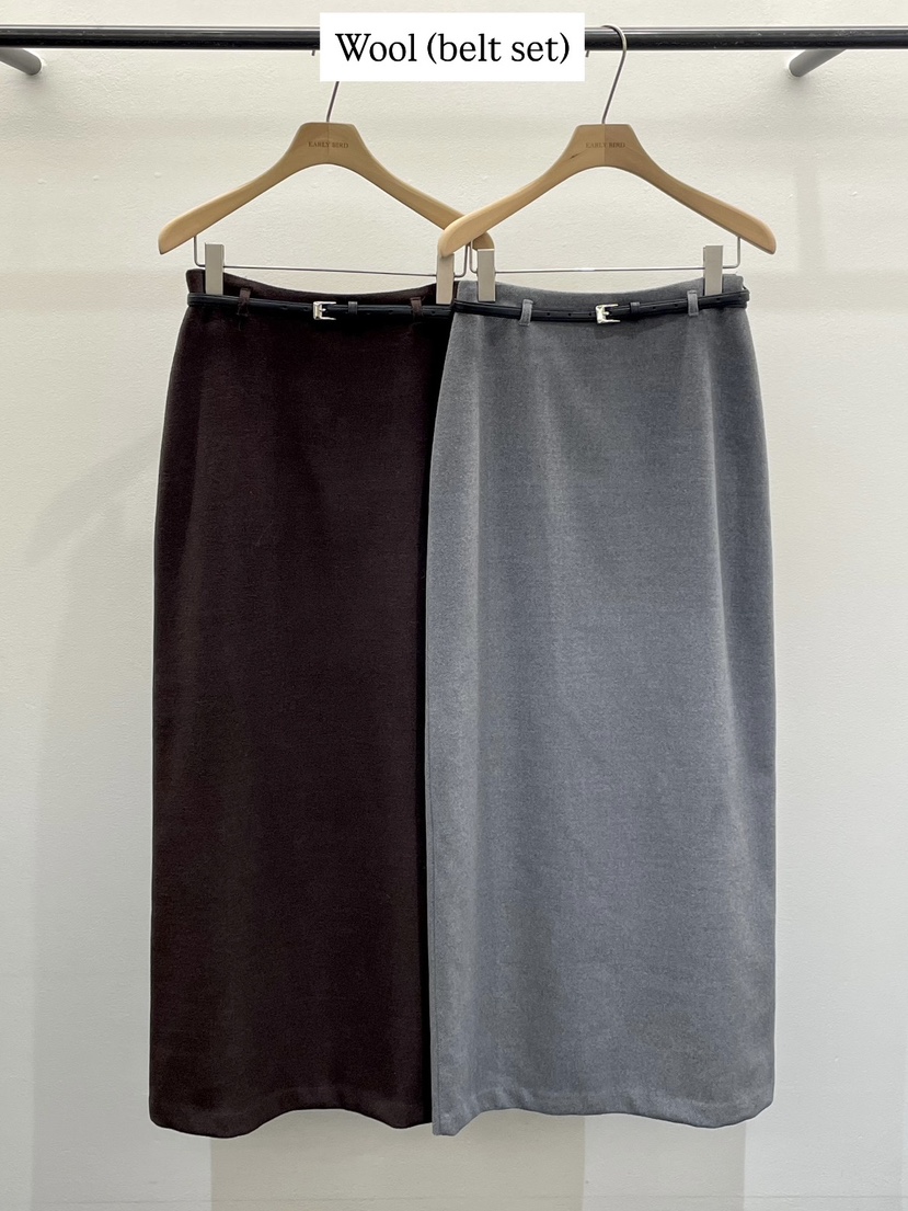 OBSESS東大門㊣實拍女裝新款25秋冬推薦熱賣長裙含腰帶羊毛OBSESS/EARLY BIRD長裙