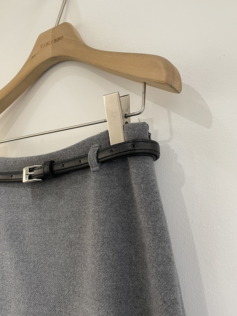 OBSESS東大門㊣實拍女裝新款25秋冬推薦熱賣長裙含腰帶羊毛OBSESS/EARLY BIRD長裙