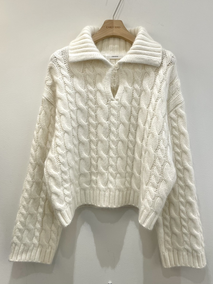 OBSESS韓國代購㊣女裝新品推薦人氣真品休閑25秋冬熱賣針織衫OBSESS/EARLY BIRD針織衫圖色1