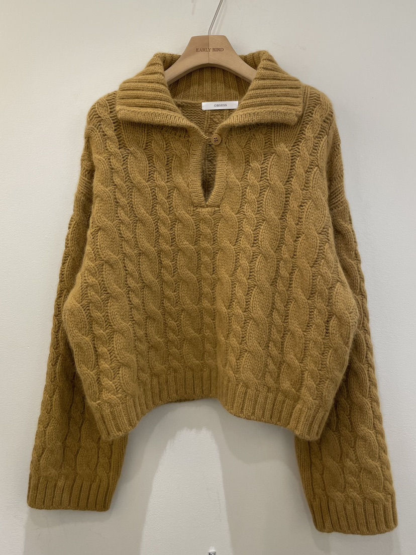 OBSESS韓國代購㊣女裝新品推薦人氣真品休閑25秋冬熱賣針織衫OBSESS/EARLY BIRD針織衫圖色2