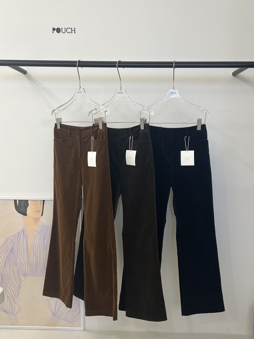 POUCH韓國直郵㊣女士新款時尚熱賣職業休閑人氣休閑褲燈芯絨POUCH休閑褲