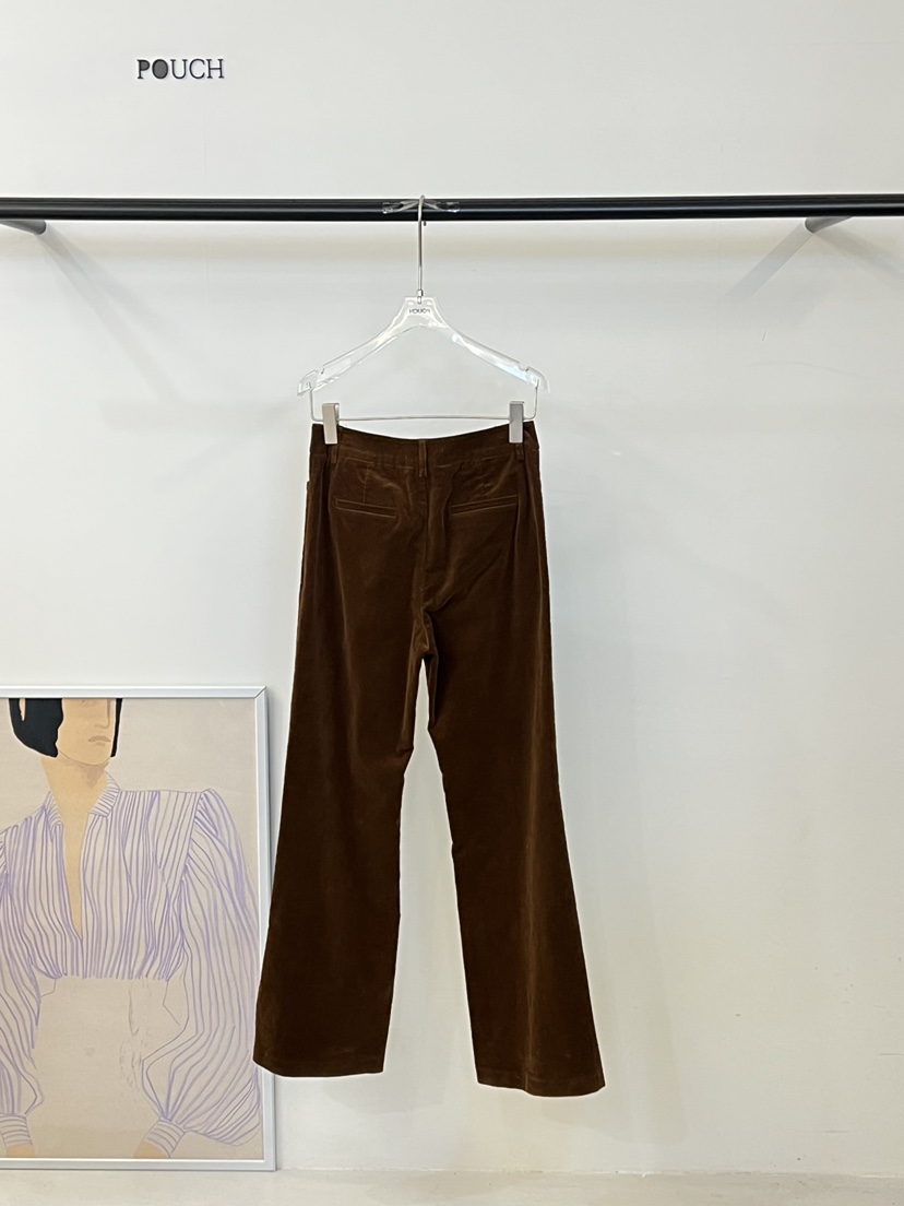 POUCH韓國直郵㊣女士新款時尚熱賣職業休閑人氣休閑褲燈芯絨POUCH休閑褲
