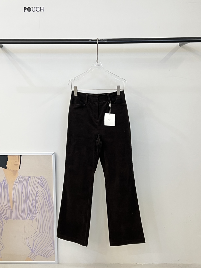 POUCH韓國直郵㊣女士新款時尚熱賣職業休閑人氣休閑褲燈芯絨POUCH休閑褲圖色3棕色