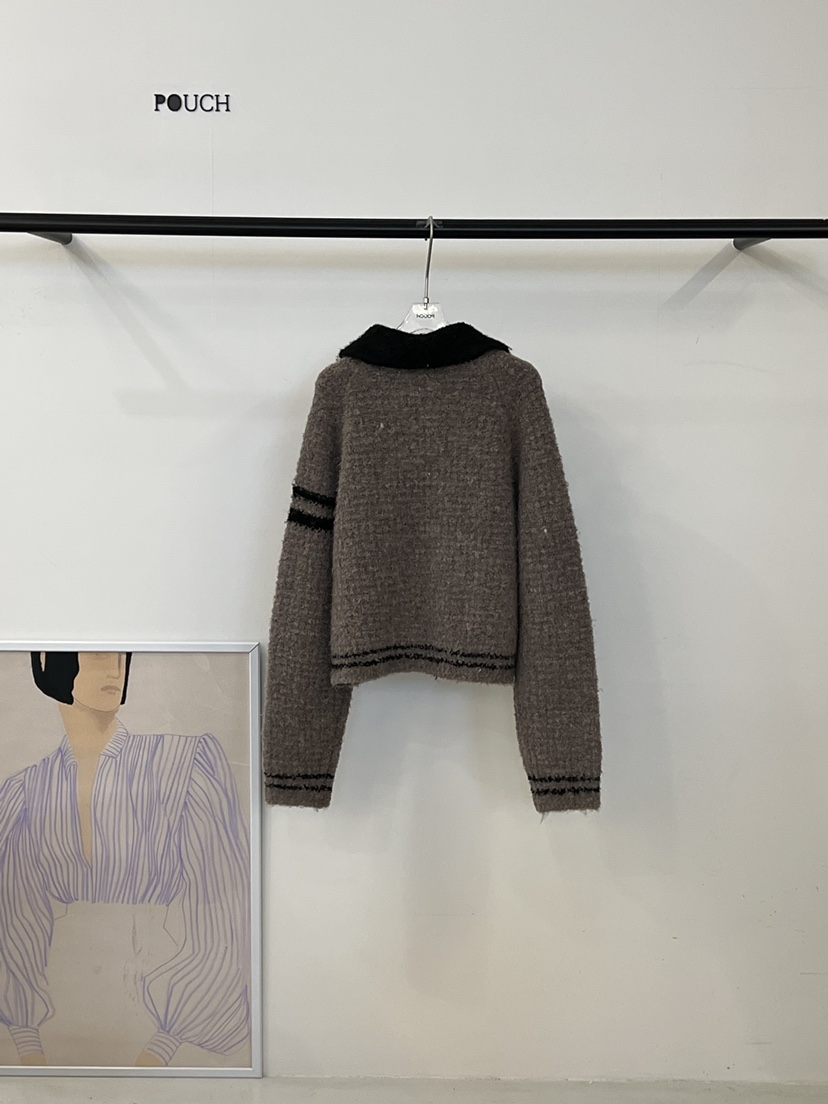 POUCH東大門㊣直郵女士新款休閑25秋冬職業時尚推薦真品針織衫POUCH針織衫