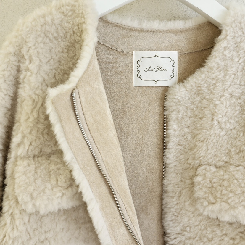 LA BLOOM東大門㊣直郵女裝新品真品推薦休閑短款大衣含圍巾La Bloom短款大衣