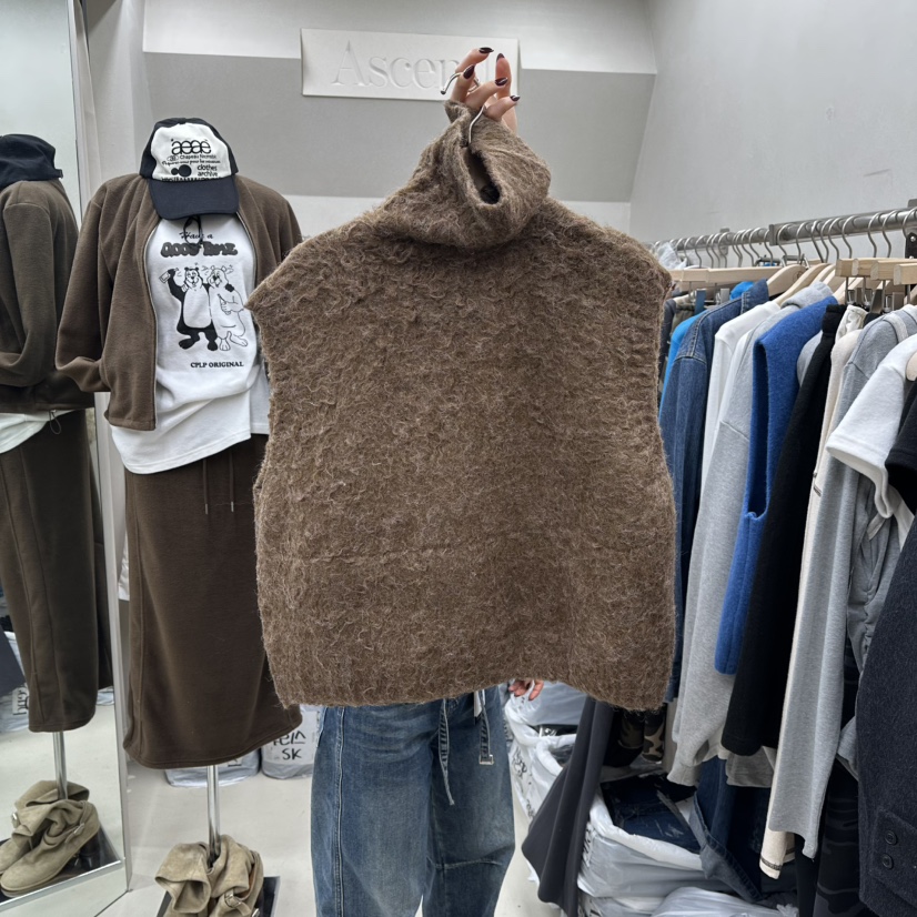 ASCEND東大門㊣代購女士新款25秋冬職業休閑時尚馬甲羊駝毛ASCEND馬甲圖色2