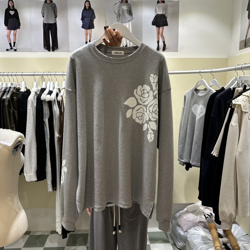 OREUM韓國直郵㊣女裝新品熱賣25秋冬真品推薦時尚職業人氣衛衣OREUM衛衣圖色1