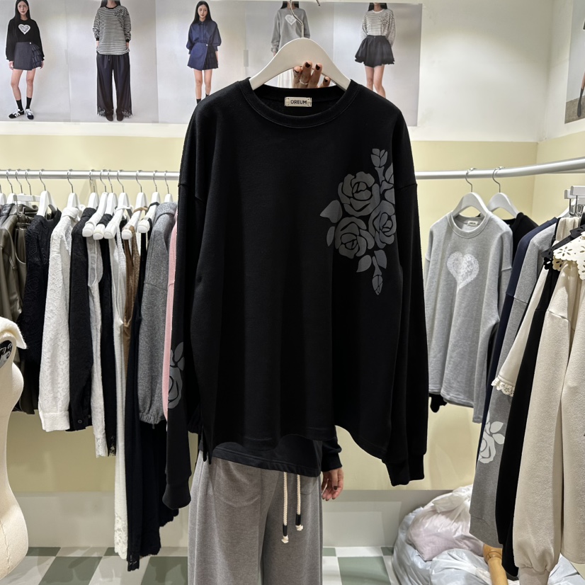 OREUM韓國直郵㊣女裝新品熱賣25秋冬真品推薦時尚職業人氣衛衣OREUM衛衣圖色3