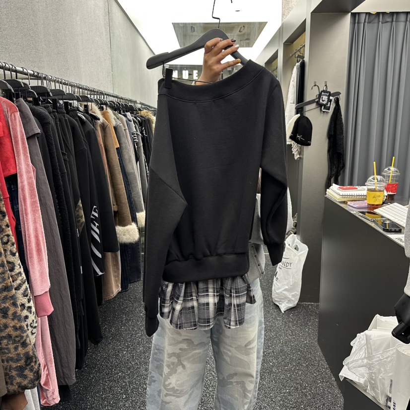 NUEUN東大門㊣直郵女裝新款推薦時尚熱賣人氣休閑真品25秋冬衛衣NUEUN/SEEOT衛衣