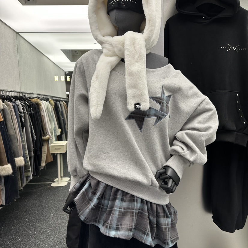 NUEUN東大門㊣直郵女裝新款推薦時尚熱賣人氣休閑真品25秋冬衛衣NUEUN/SEEOT衛衣圖色1