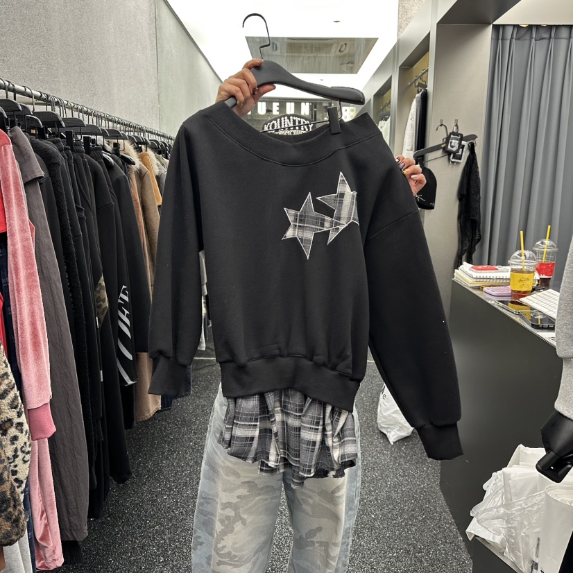 NUEUN東大門㊣直郵女裝新款推薦時尚熱賣人氣休閑真品25秋冬衛衣NUEUN/SEEOT衛衣圖色2