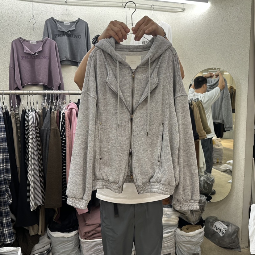 MAGOT韓國直郵㊣女裝新款人氣推薦休閑25秋冬夾克假兩件羊毛拉鏈IIIΛGOT/MAGOT夾克圖色1