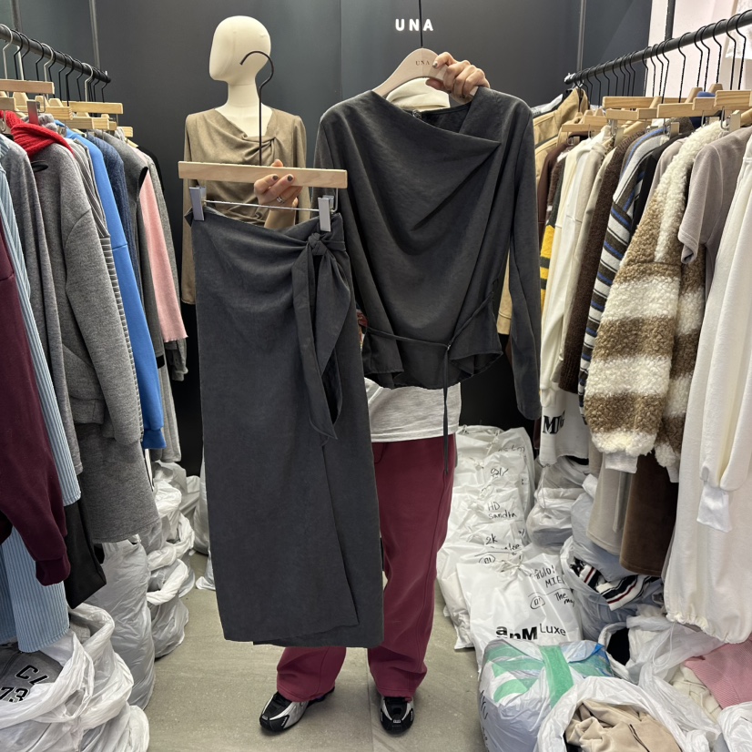 UNA/THE MAY韓國直郵㊣女士新款推薦人氣25秋冬套裝兩件套套裝THEMAY/UNA套裝圖色2