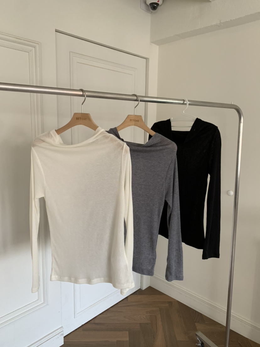 BETONE韓國直郵㊣女士新品人氣25秋冬職業真品時尚長袖T恤透明BETONE長袖T恤