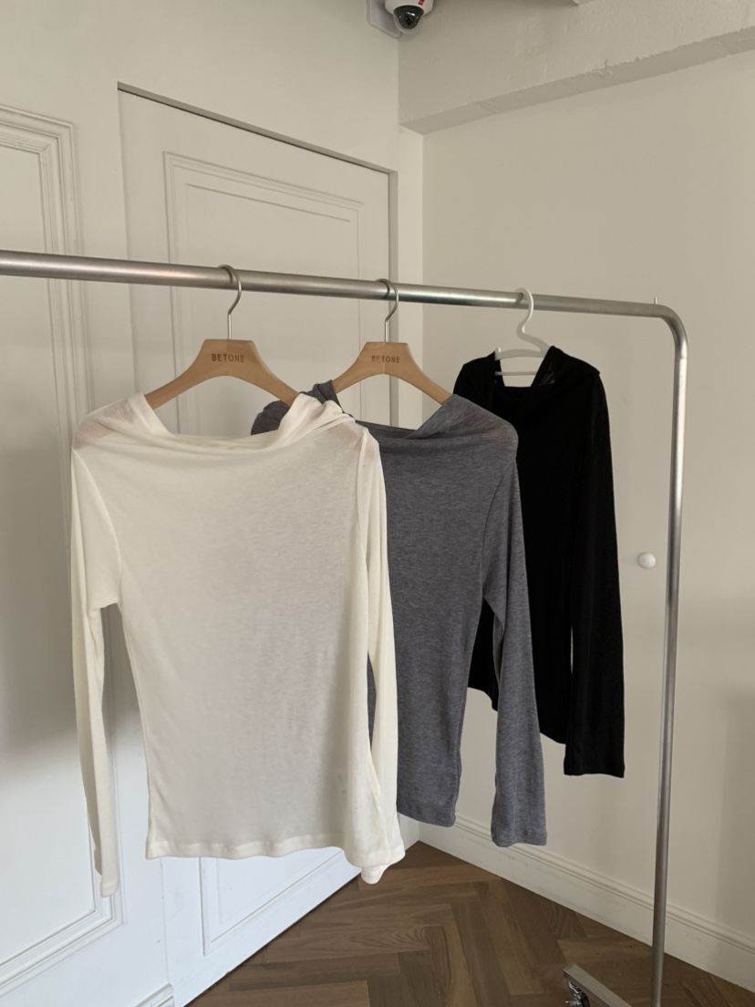 BETONE韓國直郵㊣女士新品人氣25秋冬職業真品時尚長袖T恤透明BETONE長袖T恤