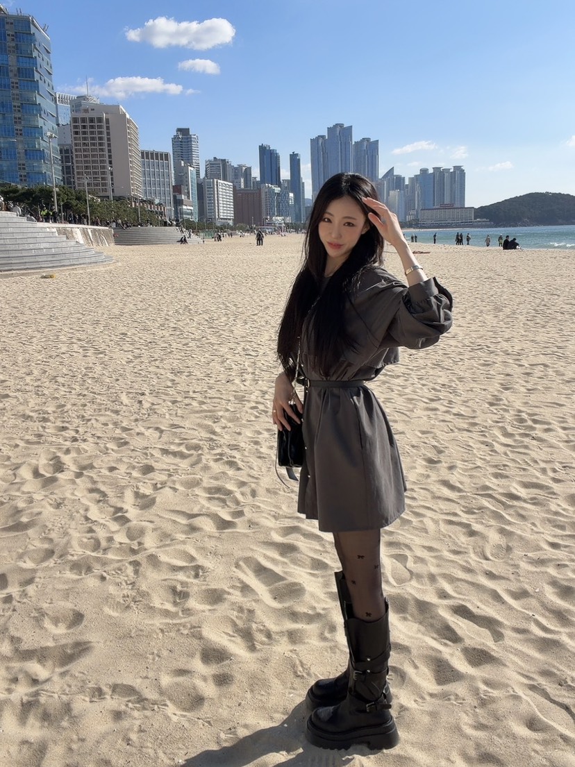 PALETTE-Q韓國代購㊣女士新品人氣休閑時尚推薦連衣裙含腰帶PALETTE連衣裙