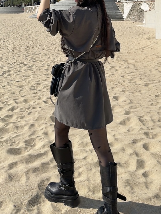 PALETTE-Q韓國代購㊣女士新品人氣休閑時尚推薦連衣裙含腰帶PALETTE連衣裙