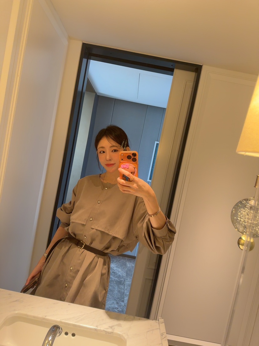 PALETTE-Q韓國代購㊣女士新品人氣休閑時尚推薦連衣裙含腰帶PALETTE連衣裙