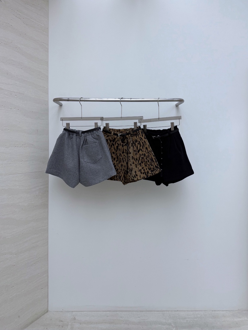 AB東大門㊣直郵女士新款25秋冬熱賣時尚短褲含腰帶羊毛套裝AB短褲